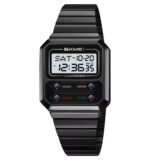 SKMEI 2448 Vintage Square Digital Stainless Steel Watch - black-white - Image 2