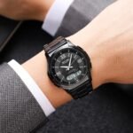 SKMEI 2459 Analog Digital World Time Sports Watch - black/black - Image 4