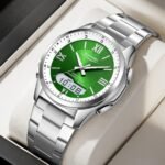 SKMEI 2459 Analog Digital World Time Sports Watch - silver/green - Image 2