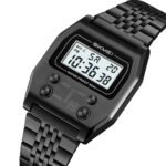 SKMEI 2460 Classic Retro Stainless Steel Digital Watch - black