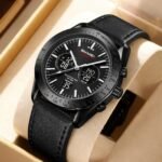 SKMEI 2503 Digital Tachymetre Countdown Timer Watch - black/black/black/leather - Image 2