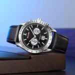 SKMEI 2503 Digital Tachymetre Countdown Timer Watch - silver/black/white/leather - Image 2