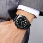 SKMEI 2503 Digital Tachymetre Countdown Timer Watch - black/black/black/leather - Image 3