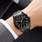 SKMEI 2503 Digital Tachymetre Countdown Timer Watch - black/black/black/steel - Image 3