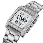 SKMEI 2520 Iced Out Diamond Digital Watch - silver