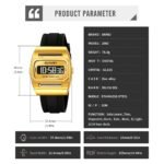 SKMEI 2563 Solar Powered Digital Watch - gold - Image 9