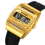 SKMEI 2563 Solar Powered Digital Watch - gold