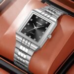 SKMEI 2619 Square Analog Diamond Dial Watch - silver/black - Image 2