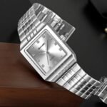 SKMEI 2619 Square Analog Diamond Dial Watch - silver/silver - Image 2