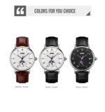 SKMEI 9308 Moon Phase Roman Leather Watch - silver/black - Image 9