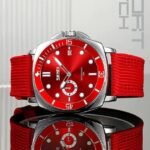 SKMEI 9328 Analog Quartz Nylon Strap Casual Watch - red - Image 2