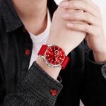 SKMEI 9328 Analog Quartz Nylon Strap Casual Watch - red - Image 3
