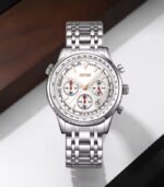 SKMEI 9333 Analog Chronograph Stainless Steel Watch - silver/silver - Image 3